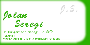 jolan seregi business card